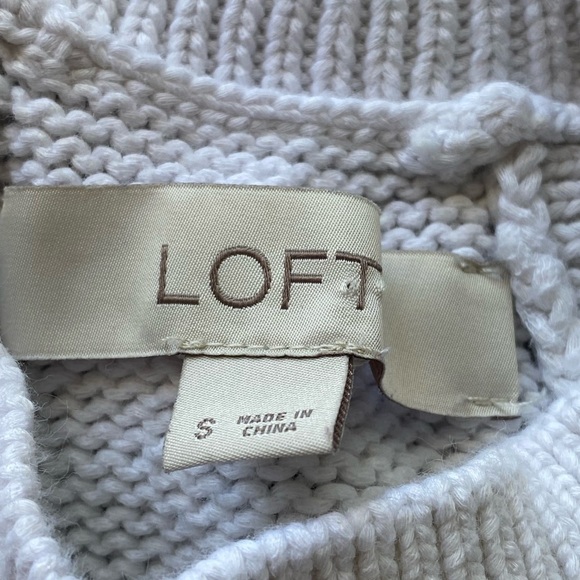 LOFT Striped Sleeveless Mock Neck Sweater Top Navy & White Women’s Size Small - Picture 7 of 7